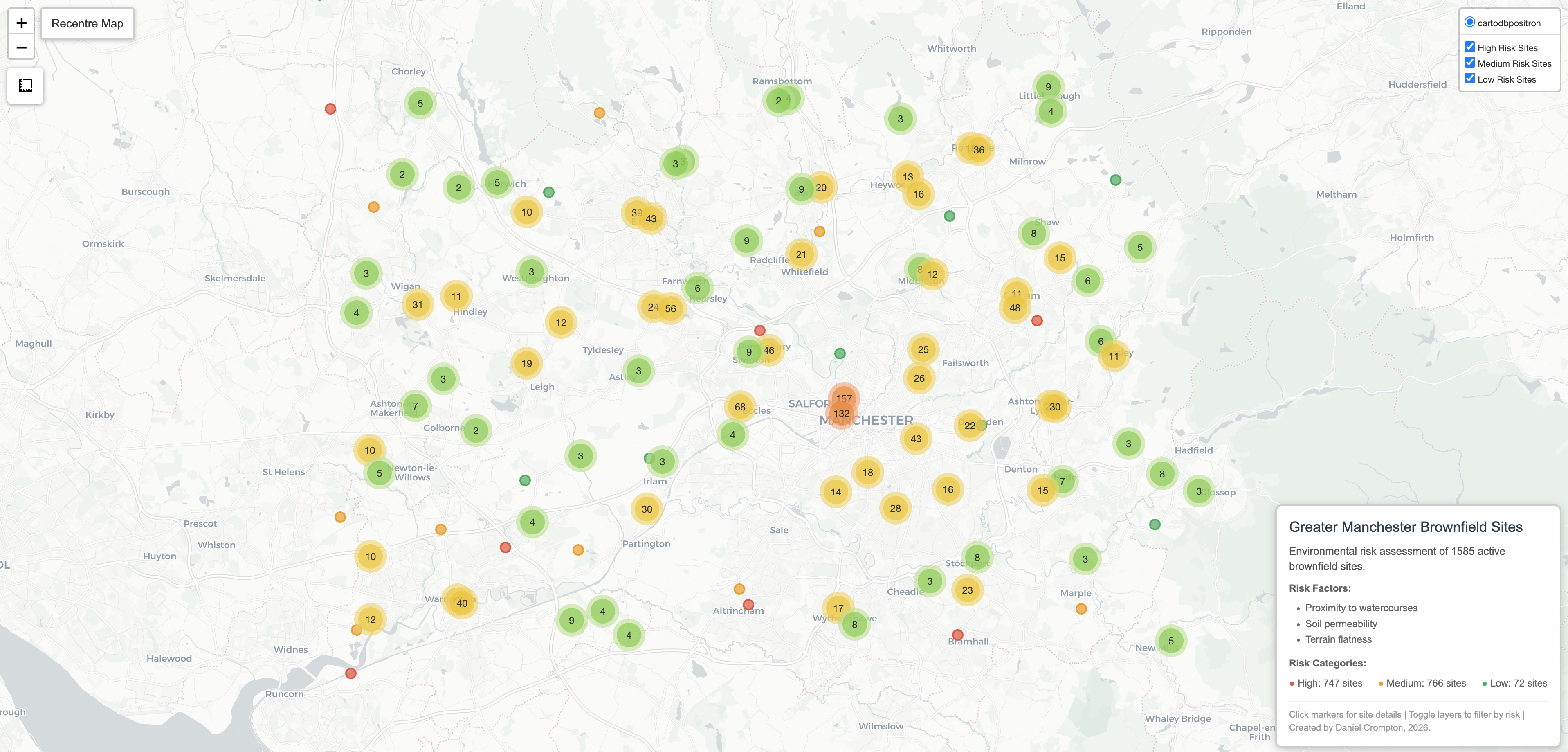 Greater Manchester Brownfield Risk Map